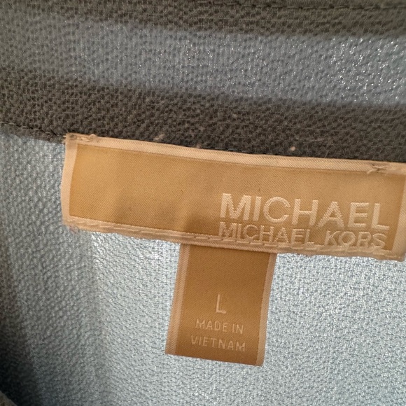 Michael Kors Women's Soft Blue V-Neck Blouse - Picture 2 of 3